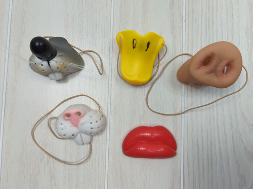 Cesar 1983 animal costume rubber noses dog cat pig snout duck bill + lips
