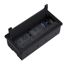 WEBANG Desktop Multimedia Hidden Connectivity Outlet Box, Black Color 