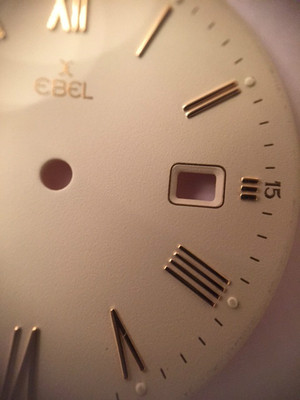 EBEL White Dial With Gold Roman Hour Markers 25.35mm Diameter and Matching Hands