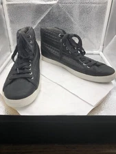 Zara Man mens shoes Black High Top Quilt Pattern Skate Shoes Size 11