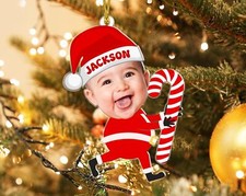 Personalized Baby Photo Ornaments, Baby's First Christmas, Christmas Ornament