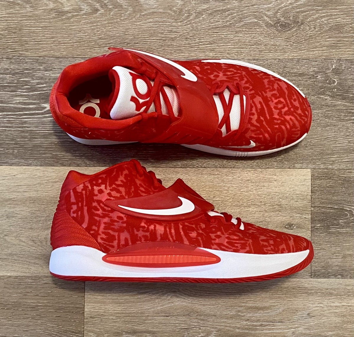 Men’s Size 15.5 Nike KD 14 TB Basketball Shoes University Red  White DM5040-603 Nike KD 14 TB University Red White Basketball DM5040-603 US  main image 2