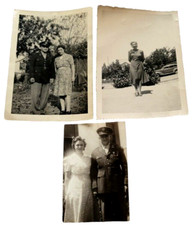 1940s Soldier Officer Military WWII Era Photo and Family Lot of 3