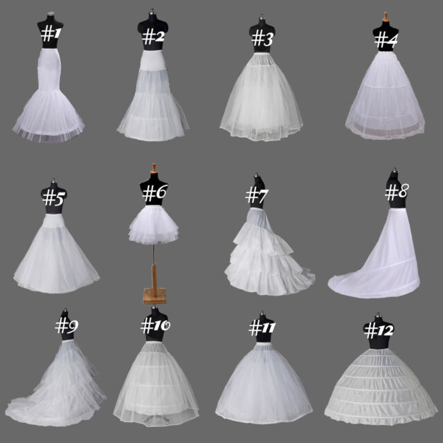 Weiß Petticoat 14 Modell Unterrock Kleid Unterkleid Reifrock Ringe Brautkleid DE