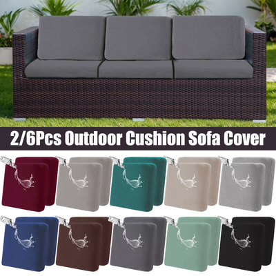 #ad 2 4 6 8PCS Stretch Sofa Cushion Cover Waterproof Outdoor Patio Cushion Slipcover $68.99