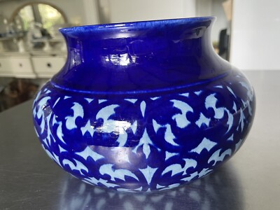 Velten Vordamm Cobalt Blue Art Deco Pottery Faience Vase Wayside Antiques FL