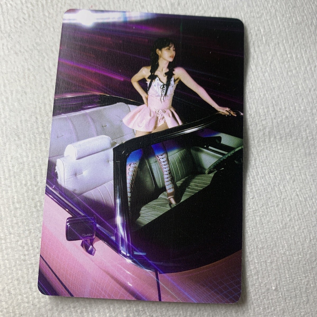 SAKURA LE SSERAFIM PERFECT NIGHT Celeb K-pop Girl Photo Pink Car 1