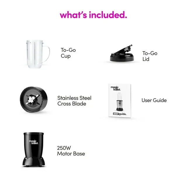 Magic Bullet 4 Piece Personal Blender MBR0401WM Black eBay