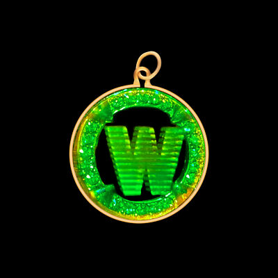 Hologramm-Anhänger 9 kt Gold - Anfangsbuchstabe ''W'' (klein) - ohne Kette