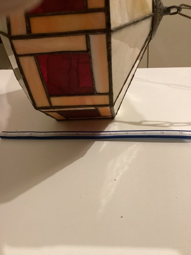 VITRAUX PENDELLEUCHTE. ART DECO STIL 70 TEILE. 13 ZOLL DURCHMESSER - Bild 3 von 14