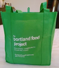 PORTLAND FOOD PROJECT Green Reusable Shopping Bag Grocery Tote PORTLAND OREGON