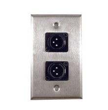 Single Gang Stainless Steel Wall Plate with Dual XLR Male Plug