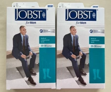 2 Pair Jobst for Men Medical Compression Socks Black Large 20 - 30 MMHG NIB