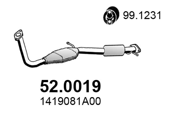 Catalyseur ASSO 52.0019 SUZUKI JIMNY en acier inoxydable haute résistance