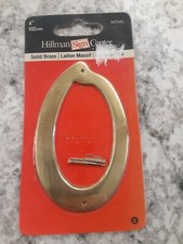 HILLMAN Solid Brass HOUSE ADDRESS NUMBERS 0-9 4" Nail-on, Mailbox/Post/Gate