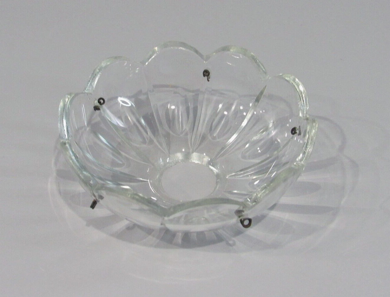 1 Antique Vintage Pressed Crystal Bobeche Candle Cup Chandelier Light