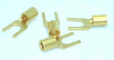 DH Labs BSP Gold Plated Pure Copper Mini Spade Connectors DIY 10-14 AWG Set of 4