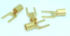 DH Labs BSP Gold Plated Pure Copper Mini Spade Connectors DIY 10-14 AWG Set of 4