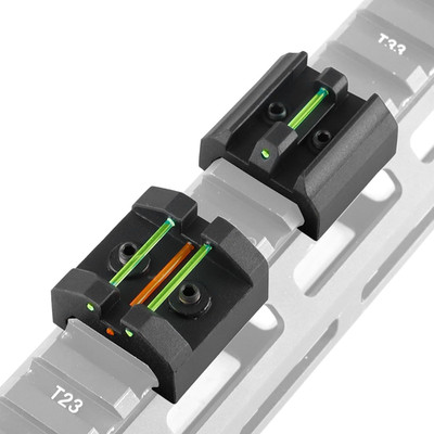 Low Baseline Fiber Optic Front & Rear Sights for Precision Shooting