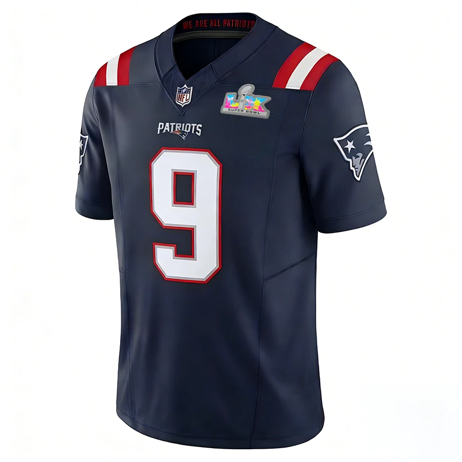 Men's Patriotss Kayshon Boutte Navy Super B.owl LX Jersey