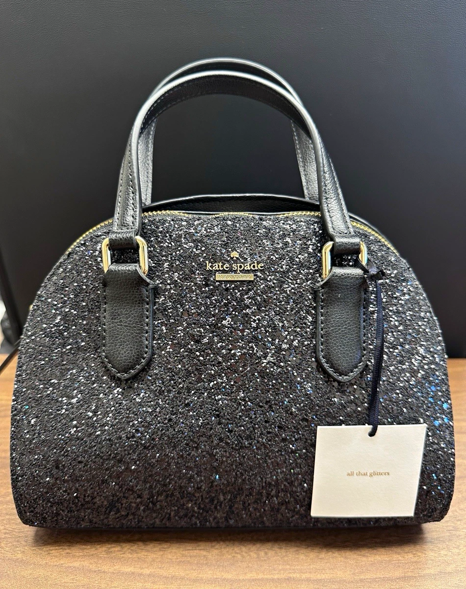 kate spade new york Glitter Satchel/Top Handle Bag Black Bags