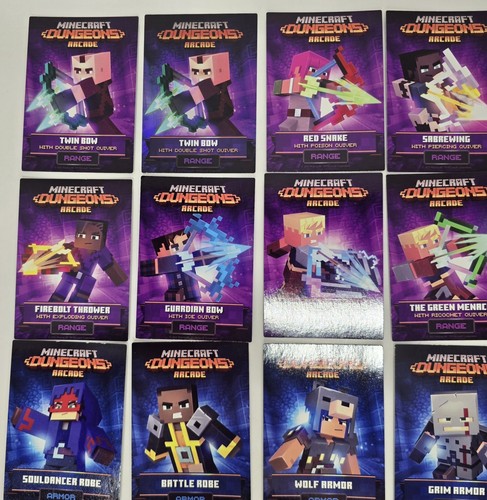 Minecraft Dungeons Arcade game Series 1 complete 60 card set +15 extra - Picture 10 of 18