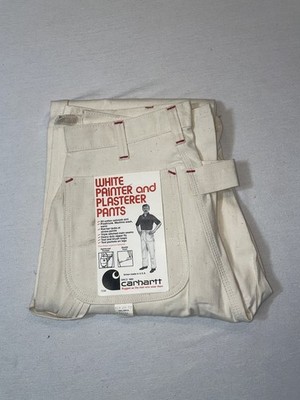 NOS NEW CARHARTT 70s 80s Painter Double Knee Sailcloth Pants Red Stitch 30x36