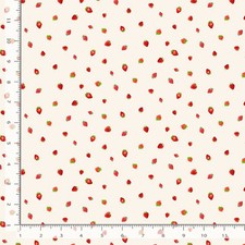 Food Fabric Berry Sweet Mini Strawberry Toss Cream Timeless Treasures YARD