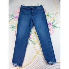 Sofia Jeans by Sofia Vergara Rosa High Rise Skinny Jeans Blue Raw Hem Size 12