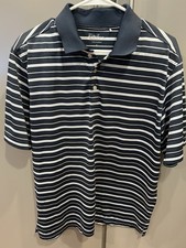 Walter Hagan Mens Golf Shirt Blue Short Sleeve L