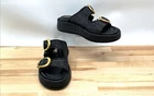 Sam Edelman Nerissa Black Woven Raffia Platform Slide Sandals Size 10