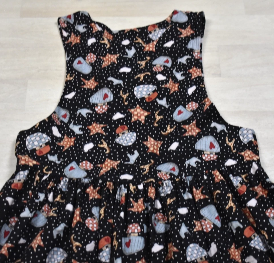 Maxi Vestido Jersey Midi Teacher Church Años 90 Hecho a Mano Arca de Noé Algodón De Colección Foto 2 de 4