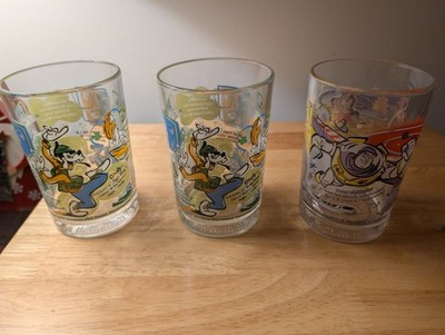 McDONALD'S DISNEY 100 YEAR OF MAGIC GLASSES 2 GOOFY & 1 BUZZ LIGHT  3 PCS