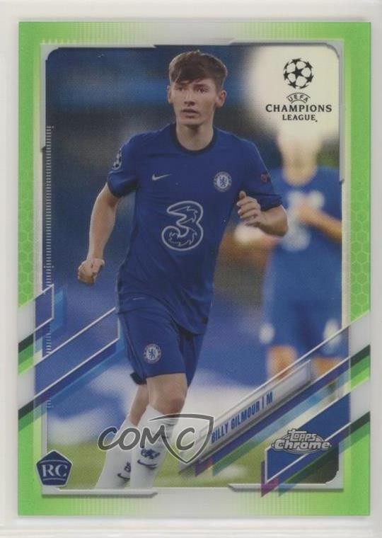 2020-21 Topps Chrome UCL Neon Green Refractor 42/99 Billy Gilmour #66 08uq
