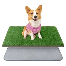 Dog Grass Mat with Pee Pad,Small Litter Box Indoor Artificial Grass Potty Tra...