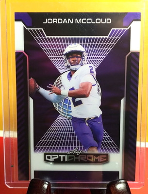 Jordan McCloud 2025 Leaf Optichrome Purple Prismatic 1/1 Pre Production Proof