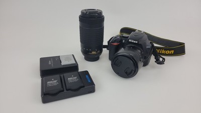 Nikon D3500 DSLR Bundle 2 Lens Kit (18-55 + 70-300mm) Low Shutter 13K + Extras