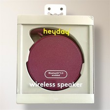 Heyday Bluetooth 5.0 Wireless Speaker Burgundy Waterproof Portable New