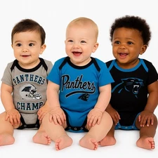 NEW Carolina Panthers Baby 3-Piece Bodysuit Set – Size 3–6 Months