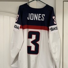 Game Worn Seth Jones Team USA Hockey Jersey COA