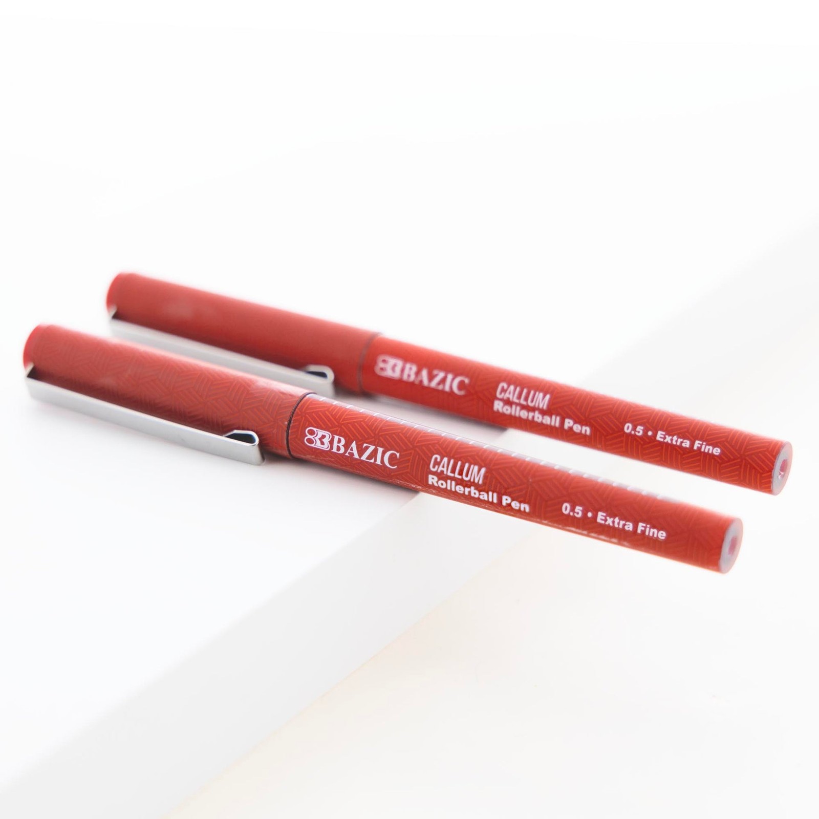 BAZIC Callum Red Jumbo Ink Tank Needle-Tip Rollerball Pen (2/Pack), pack of 24