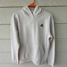 adidas Youth Large Pullover Set Fleece Cotton Pockets Logo Size L Ivory