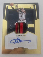 2018-19 Dominion With Authority 3 Clr Patch Auto Allen Iverson #'d 4/5 76ers HOF