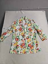 Lauren Conrad Womens 1 Button Blazer Art To Wear Sz M Fruit Rouched Sleeve 