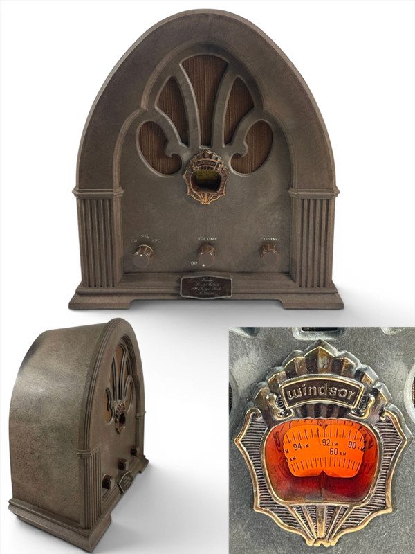 OBO 📻 🎶 WORKING Windsor 2136 Antique Replica 1932 Music Radio Art Deco AM/FM