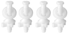 4 PCS Toilet Seat Screws Replacement White Plastic Hinge Bolts Nuts Top Mount