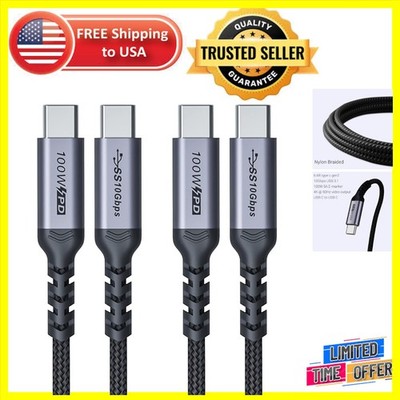2 Packs of 6ft USB C to USB C Cables - 100W Fast Charging & 10Gbps Data Transfer