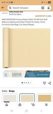 King Mountain canvas repair patch 16x60 inch self adhesive waterproof beige