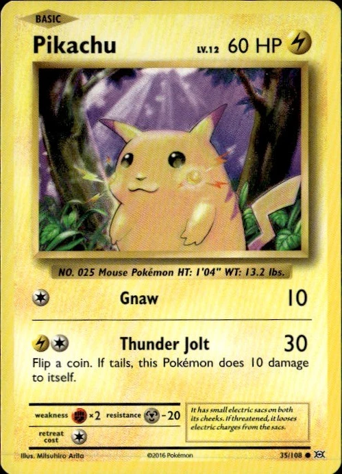 Pikachu Pokémon TCG XY Individual Collectible Card Game Cards in