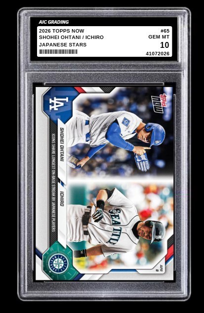 2026 Shohei Ohtani / Ichiro Suzuki Topps NOW Card #65 Mint Graded